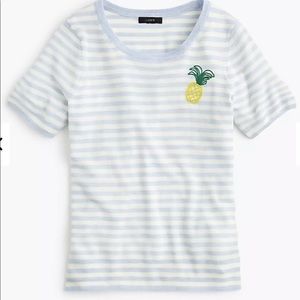 J.Crew Tippi Short-sleeve Pineapple Stripe Sweater
